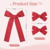 imageDEEKA Blue Cotton Linen Hair Bows 2 Sizes 5quotampamp35quot Soft Hair Bow set for Toddler Girls Long Ponytail Knot Bows Alligator Clip Hair Accessories for Little School Girls BlueRed