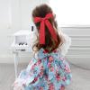 imageDEEKA Blue Cotton Linen Hair Bows 2 Sizes 5quotampamp35quot Soft Hair Bow set for Toddler Girls Long Ponytail Knot Bows Alligator Clip Hair Accessories for Little School Girls BlueRed