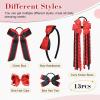 imageDEEKA Burgundy School Hair Accessories Set 13 Pcs Uniform Hair Bow Headband Clips Hair Ties Curly Korker Bows for Little Toddler School Girls BurgundyRedBlack