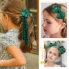 imageDEEKA Burgundy School Hair Accessories Set 13 Pcs Uniform Hair Bow Headband Clips Hair Ties Curly Korker Bows for Little Toddler School Girls BurgundyDark Green
