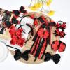 imageDEEKA Burgundy School Hair Accessories Set 13 Pcs Uniform Hair Bow Headband Clips Hair Ties Curly Korker Bows for Little Toddler School Girls BurgundyRedBlack