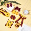 imageDEEKA Burgundy School Hair Accessories Set 13 Pcs Uniform Hair Bow Headband Clips Hair Ties Curly Korker Bows for Little Toddler School Girls BurgundyBurgundyYellow