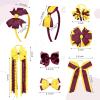 imageDEEKA Burgundy School Hair Accessories Set 13 Pcs Uniform Hair Bow Headband Clips Hair Ties Curly Korker Bows for Little Toddler School Girls BurgundyBurgundyYellow