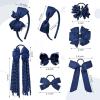 imageDEEKA Burgundy School Hair Accessories Set 13 Pcs Uniform Hair Bow Headband Clips Hair Ties Curly Korker Bows for Little Toddler School Girls BurgundyNavy