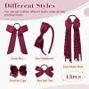 imageDEEKA Burgundy School Hair Accessories Set 13 Pcs Uniform Hair Bow Headband Clips Hair Ties Curly Korker Bows for Little Toddler School Girls BurgundyBurgundy