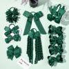 imageDEEKA Burgundy School Hair Accessories Set 13 Pcs Uniform Hair Bow Headband Clips Hair Ties Curly Korker Bows for Little Toddler School Girls BurgundyDark Green
