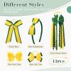imageDEEKA Burgundy School Hair Accessories Set 13 Pcs Uniform Hair Bow Headband Clips Hair Ties Curly Korker Bows for Little Toddler School Girls BurgundyYellowGreen