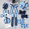 imageDEEKA Burgundy School Hair Accessories Set 13 Pcs Uniform Hair Bow Headband Clips Hair Ties Curly Korker Bows for Little Toddler School Girls BurgundyLight BlueNavy