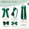 imageDEEKA Burgundy School Hair Accessories Set 13 Pcs Uniform Hair Bow Headband Clips Hair Ties Curly Korker Bows for Little Toddler School Girls BurgundyDark Green