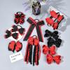 imageDEEKA Burgundy School Hair Accessories Set 13 Pcs Uniform Hair Bow Headband Clips Hair Ties Curly Korker Bows for Little Toddler School Girls BurgundyRedBlack