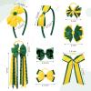 imageDEEKA Burgundy School Hair Accessories Set 13 Pcs Uniform Hair Bow Headband Clips Hair Ties Curly Korker Bows for Little Toddler School Girls BurgundyYellowGreen