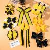 imageDEEKA Burgundy School Hair Accessories Set 13 Pcs Uniform Hair Bow Headband Clips Hair Ties Curly Korker Bows for Little Toddler School Girls BurgundyYellowBlack