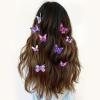 imageDEEKA Butterfly Hair Clips 16 PCS Small Realistic Colorful Handmade 90s Hair Clips Barrette Hair Accessories for Women and Girls YellowPurple