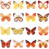 imageDEEKA Butterfly Hair Clips 16 PCS Small Realistic Colorful Handmade 90s Hair Clips Barrette Hair Accessories for Women and Girls YellowYellowOrange