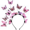 imageDEEKA Butterfly Headbands Fascinators Hat Women Butterfly Costume Crown Headpiece for Women and GirlsPink