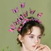 imageDEEKA Butterfly Headbands Fascinators Hat Women Butterfly Costume Crown Headpiece for Women and GirlsPink