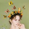 imageDEEKA Butterfly Headbands Fascinators Hat Women Butterfly Costume Crown Headpiece for Women and GirlsYellow