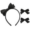 imageDEEKA Dark Green Velvet Bow Headband ampamp 2 Pcs Velvet Hair Bows Set  Uniform Hair Accessories for Little Toddler School GirlsBlack