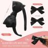 imageDEEKA Dark Green Velvet Bow Headband ampamp 2 Pcs Velvet Hair Bows Set  Uniform Hair Accessories for Little Toddler School GirlsBlack