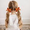 imageDEEKA Dark Green Velvet Bow Headband ampamp 2 Pcs Velvet Hair Bows Set  Uniform Hair Accessories for Little Toddler School GirlsCaramel