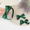 imageDEEKA Dark Green Velvet Bow Headband ampamp 2 Pcs Velvet Hair Bows Set  Uniform Hair Accessories for Little Toddler School GirlsDark Green