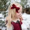 imageDEEKA Dark Green Velvet Bow Headband ampamp 2 Pcs Velvet Hair Bows Set  Uniform Hair Accessories for Little Toddler School GirlsDark Red
