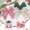 imageDEEKA Large Christmas Fable Hair Bows 3 PCS Red and Green Velvet Bows Plaid Checkered Hair Bow Clips for Toddler Girls Fabric Christmas Hair Accessories for Little Girls KidsGreenRed GinghamXmas Pattern