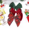 imageDEEKA Large Christmas Fable Hair Bows 3 PCS Red and Green Velvet Bows Plaid Checkered Hair Bow Clips for Toddler Girls Fabric Christmas Hair Accessories for Little Girls KidsGreenVelvet RedPlaid