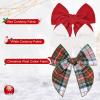 imageDEEKA Large Christmas Fable Hair Bows 3 PCS Red and Green Velvet Bows Plaid Checkered Hair Bow Clips for Toddler Girls Fabric Christmas Hair Accessories for Little Girls KidsCorduroy Red  WhitePlaid