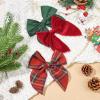 imageDEEKA Large Christmas Fable Hair Bows 3 PCS Red and Green Velvet Bows Plaid Checkered Hair Bow Clips for Toddler Girls Fabric Christmas Hair Accessories for Little Girls KidsGreenVelvet RedPlaid