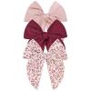 imageDEEKA Large Christmas Fable Hair Bows 3 PCS Red and Green Velvet Bows Plaid Checkered Hair Bow Clips for Toddler Girls Fabric Christmas Hair Accessories for Little Girls KidsPinkBurgundyRed Floral