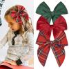 imageDEEKA Large Christmas Fable Hair Bows 3 PCS Red and Green Velvet Bows Plaid Checkered Hair Bow Clips for Toddler Girls Fabric Christmas Hair Accessories for Little Girls KidsGreenVelvet RedPlaid