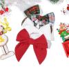imageDEEKA Large Christmas Fable Hair Bows 3 PCS Red and Green Velvet Bows Plaid Checkered Hair Bow Clips for Toddler Girls Fabric Christmas Hair Accessories for Little Girls KidsCorduroy Red  WhitePlaid