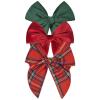 imageDEEKA Large Christmas Fable Hair Bows 3 PCS Red and Green Velvet Bows Plaid Checkered Hair Bow Clips for Toddler Girls Fabric Christmas Hair Accessories for Little Girls KidsGreenVelvet RedPlaid