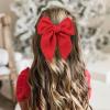 imageDEEKA Large Christmas Fable Hair Bows 3 PCS Red and Green Velvet Bows Plaid Checkered Hair Bow Clips for Toddler Girls Fabric Christmas Hair Accessories for Little Girls KidsCorduroy Red  WhitePlaid