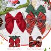 imageDEEKA Large Christmas Fable Hair Bows 3 PCS Red and Green Velvet Bows Plaid Checkered Hair Bow Clips for Toddler Girls Fabric Christmas Hair Accessories for Little Girls KidsGreenVelvet RedPlaid