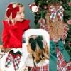 imageDEEKA Large Christmas Fable Hair Bows 3 PCS Red and Green Velvet Bows Plaid Checkered Hair Bow Clips for Toddler Girls Fabric Christmas Hair Accessories for Little Girls KidsRedGreen VelvetPlaid