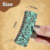 imageDEEKA Real Leather Large Western Hair Clips Cow Printed Cowhide Tooled 4quot Hair Claw Clips Gifts for Thick Hair Country Girls Cowgirl Stuff Western Hair Accessories Gift for Women and Girls BrownGreen Embossed