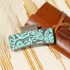 imageDEEKA Real Leather Large Western Hair Clips Cow Printed Cowhide Tooled 4quot Hair Claw Clips Gifts for Thick Hair Country Girls Cowgirl Stuff Western Hair Accessories Gift for Women and Girls BrownGreen Embossed