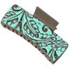 imageDEEKA Real Leather Large Western Hair Clips Cow Printed Cowhide Tooled 4quot Hair Claw Clips Gifts for Thick Hair Country Girls Cowgirl Stuff Western Hair Accessories Gift for Women and Girls BrownGreen Embossed