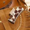 imageDEEKA Real Leather Large Western Hair Clips Cow Printed Cowhide Tooled 4quot Hair Claw Clips Gifts for Thick Hair Country Girls Cowgirl Stuff Western Hair Accessories Gift for Women and Girls BrownBlackBrown Cowhide