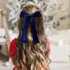 imageDEEKA Red Velvet Hair Bows 2 Sizes Long and Basic 4 Hair Bow Set for Toddler Girls Long Ponytail Knot Bows Alligator Clip Hair Accessories for Little Girls RedNavy Blue