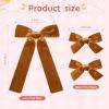 imageDEEKA Red Velvet Hair Bows 2 Sizes Long and Basic 4 Hair Bow Set for Toddler Girls Long Ponytail Knot Bows Alligator Clip Hair Accessories for Little Girls RedCinnamon