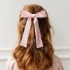 imageDEEKA Red Velvet Hair Bows 2 Sizes Long and Basic 4 Hair Bow Set for Toddler Girls Long Ponytail Knot Bows Alligator Clip Hair Accessories for Little Girls RedPink
