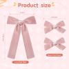 imageDEEKA Red Velvet Hair Bows 2 Sizes Long and Basic 4 Hair Bow Set for Toddler Girls Long Ponytail Knot Bows Alligator Clip Hair Accessories for Little Girls RedPink
