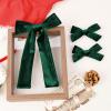 imageDEEKA Red Velvet Hair Bows 2 Sizes Long and Basic 4 Hair Bow Set for Toddler Girls Long Ponytail Knot Bows Alligator Clip Hair Accessories for Little Girls RedDark Green