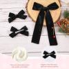 imageDEEKA Red Velvet Hair Bows 2 Sizes Long and Basic 4 Hair Bow Set for Toddler Girls Long Ponytail Knot Bows Alligator Clip Hair Accessories for Little Girls RedBlack