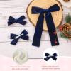 imageDEEKA Red Velvet Hair Bows 2 Sizes Long and Basic 4 Hair Bow Set for Toddler Girls Long Ponytail Knot Bows Alligator Clip Hair Accessories for Little Girls RedNavy Blue