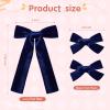 imageDEEKA Red Velvet Hair Bows 2 Sizes Long and Basic 4 Hair Bow Set for Toddler Girls Long Ponytail Knot Bows Alligator Clip Hair Accessories for Little Girls RedNavy Blue