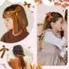 imageDEEKA Red Velvet Hair Bows 2 Sizes Long and Basic 4 Hair Bow Set for Toddler Girls Long Ponytail Knot Bows Alligator Clip Hair Accessories for Little Girls RedCinnamon
